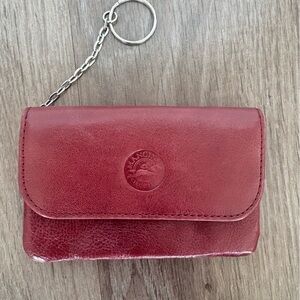 Vintage red leather Mancini key case wallet